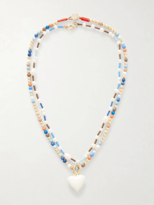 Happy Baby Gold-tone And Multi-stone Beaded Necklace