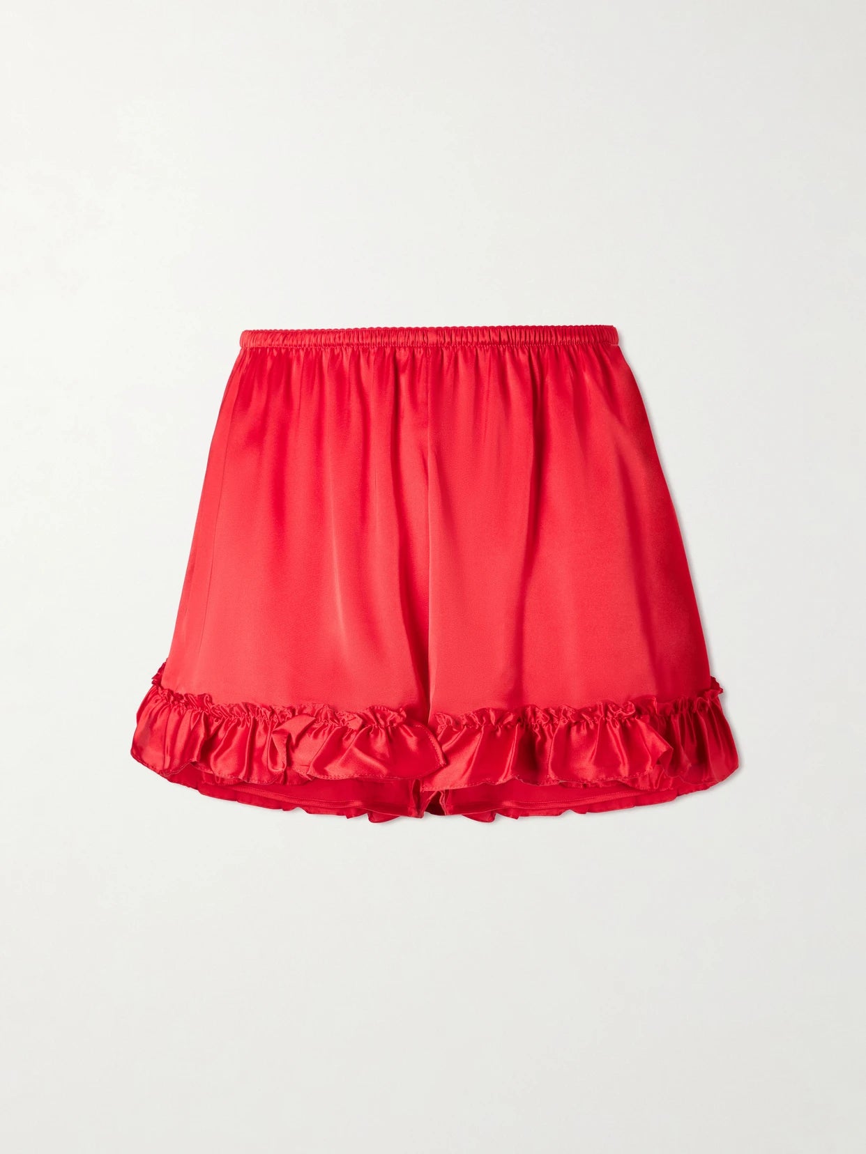 Ruffled Satin Shorts