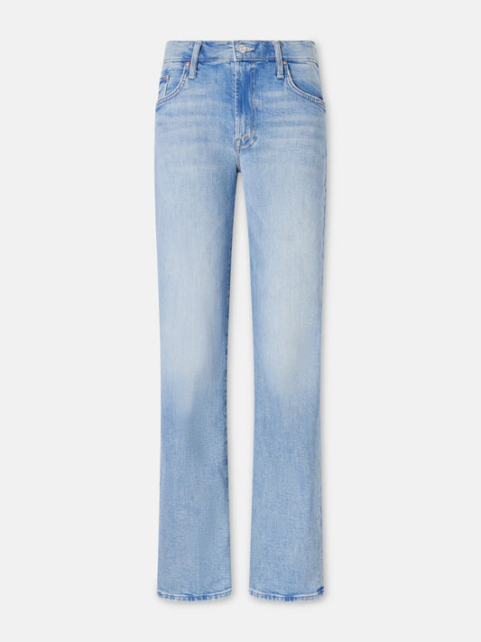 Image of Jeans. Product name - The Mid Rise Zip Rambler Skimp Wide-leg Jeans in Light denim colour by brand - Mother