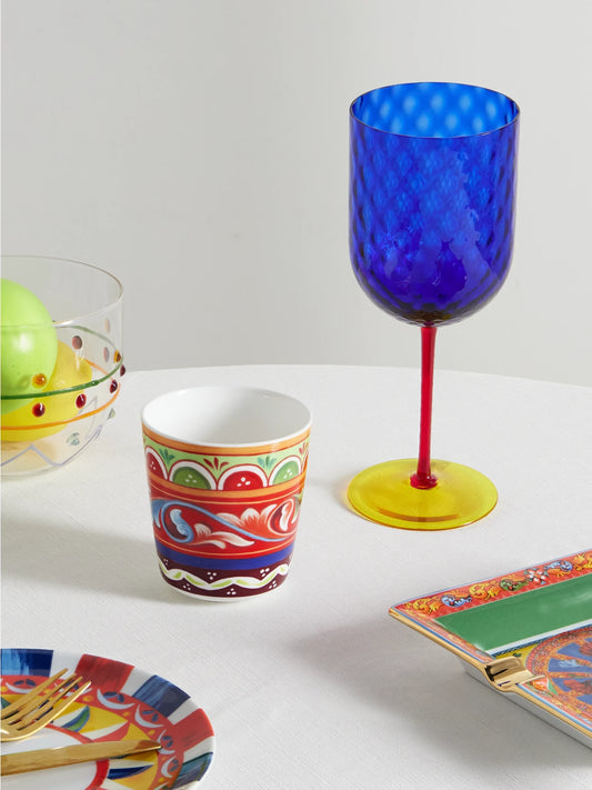 Image of Tableware. Product name - Printed Porcelain Cup in Multi colour by brand - Dolce & Gabbana
