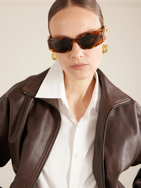 Image of Sunglasses. Product name - Journey Round-frame Sunglasses in Tortoiseshell colour by brand - CELINE Eyewear