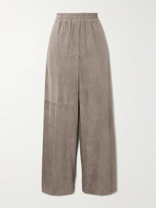 Suede Wide-leg Pants