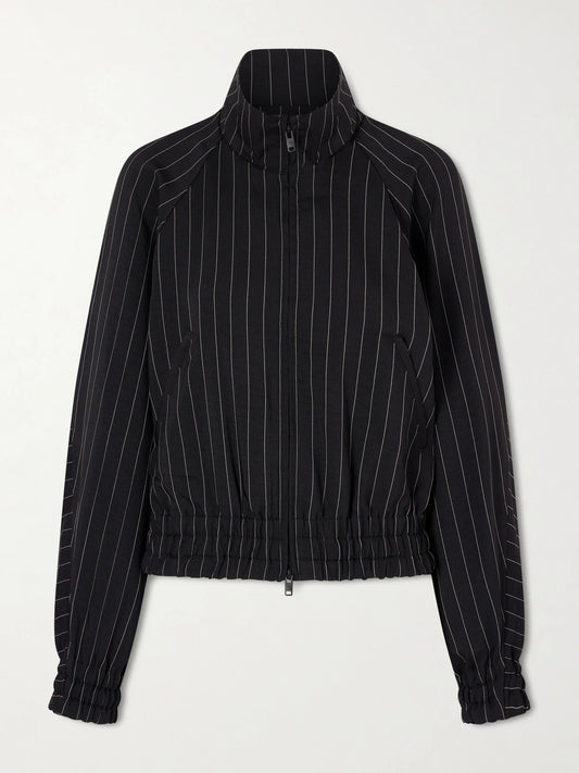 Image of Coats & Jackets. Product name - + Y-3 Pinstriped Recycled Jacket in Black colour by brand - adidas Originals