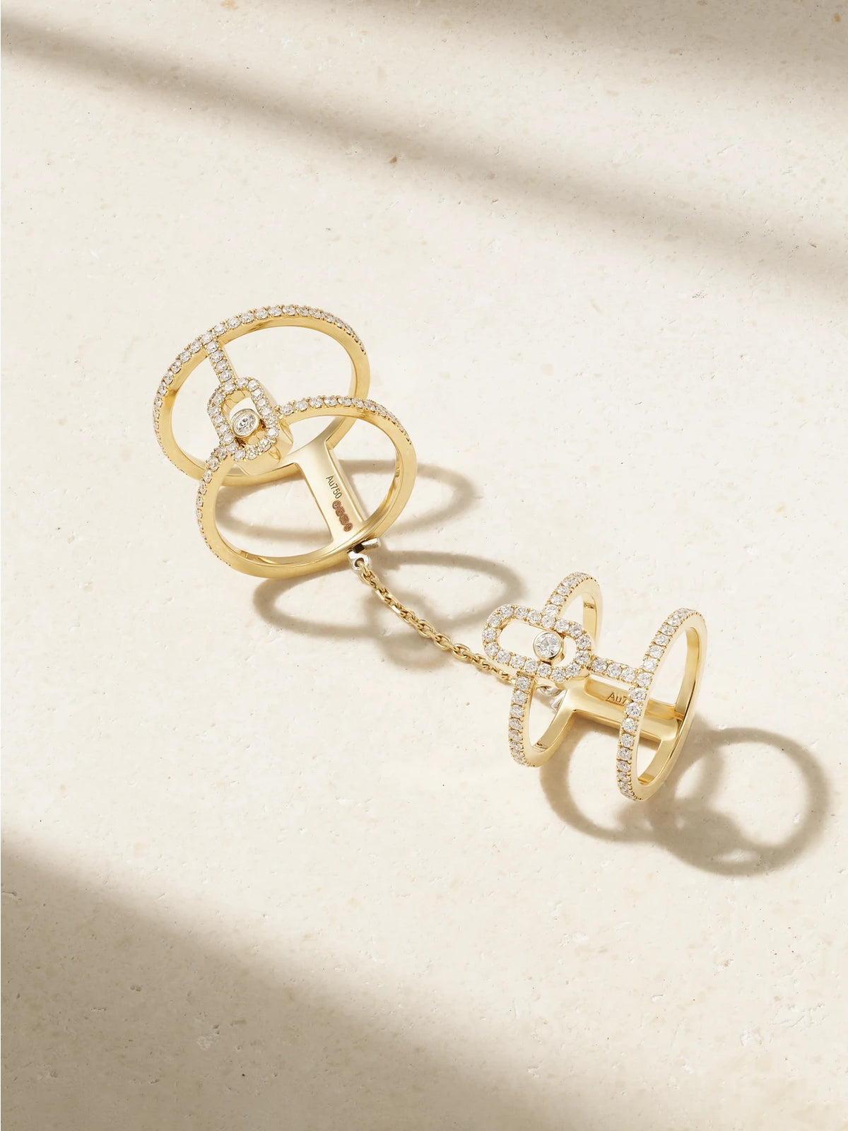 Move Uno Double 18-karat Gold Diamond Ring