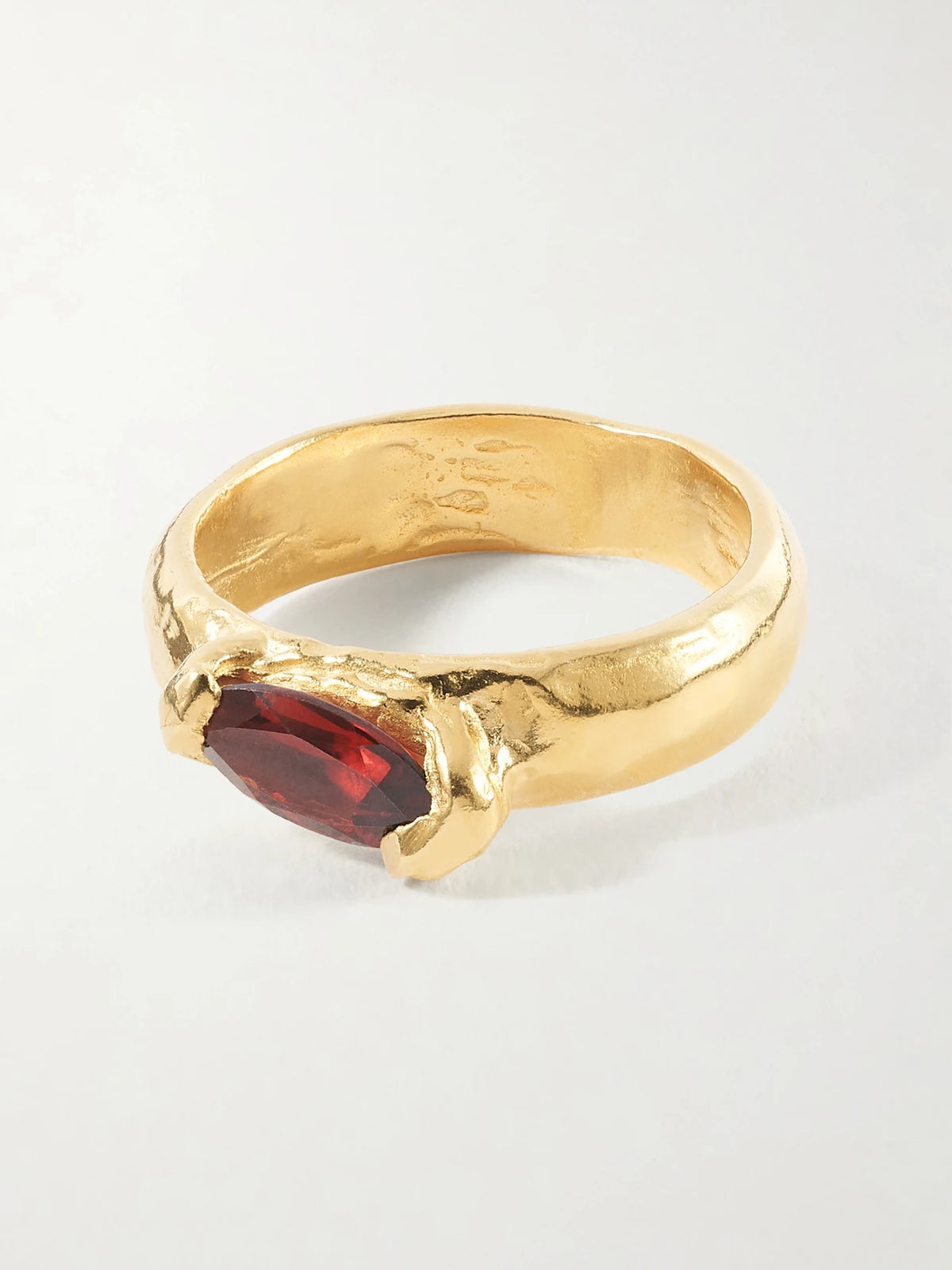 Enero Gold-plated Sterling Silver And Garnet Ring