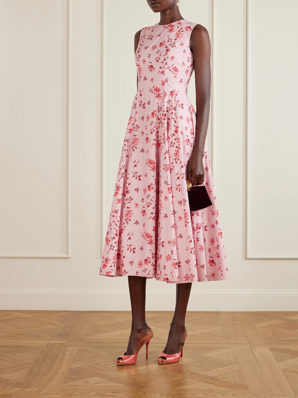 Image of Heels. Product name - Me Dolly 100 Mirrored-leather Mules in Pink colour by brand - Christian Louboutin