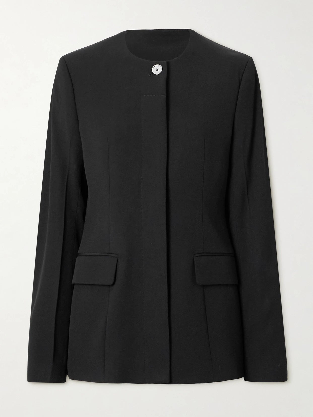 Image of Coats & Jackets. Product name - Garderob Woven Blazer in Black colour by brand - TOTEME