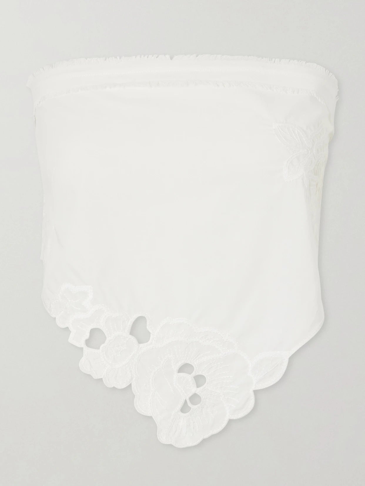 Klara Cropped Broderie-anglaise-trimmed Cotton-poplin Top