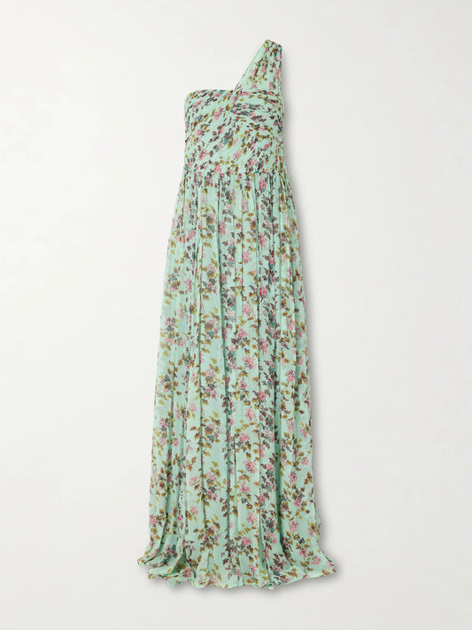 Aureline One Shoulder Silk Dress