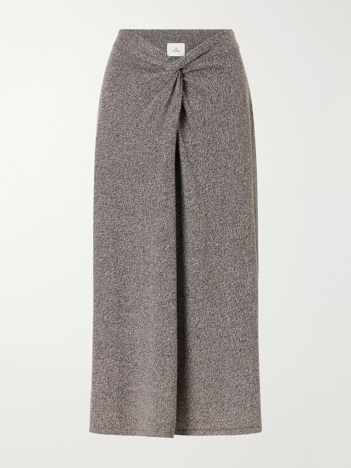 Knotted Marl Knitted Cashmere Midi Skirt