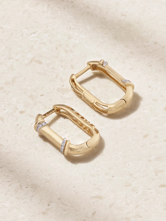 Warrior Lock 18-karat Gold Diamond Earrings