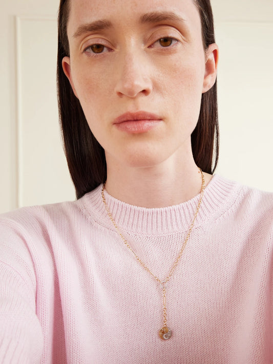Image of Necklaces. Product name - Balance + Fine Mixed Clip 18-karat Gold Diamond Necklace in Multi colour by brand - FoundRae