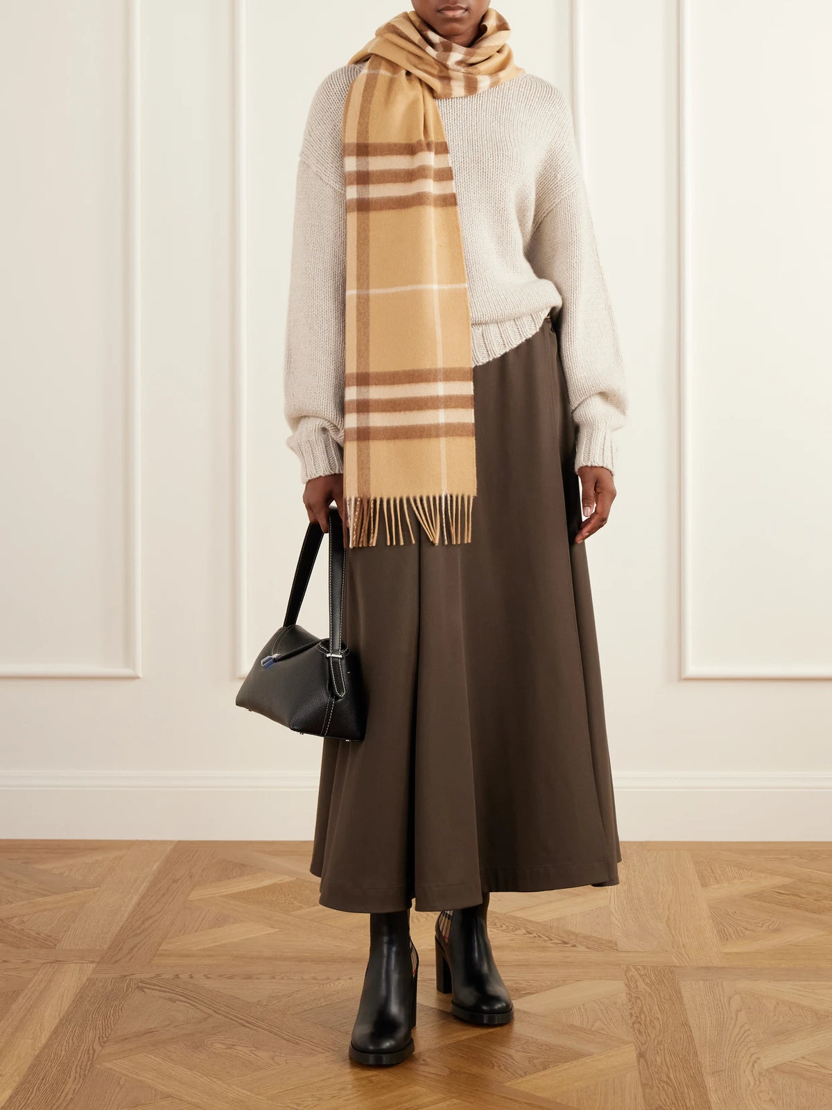 Image of Boots. Product name - Hampstead 70 Leather Boots in Black colour by brand - Burberry