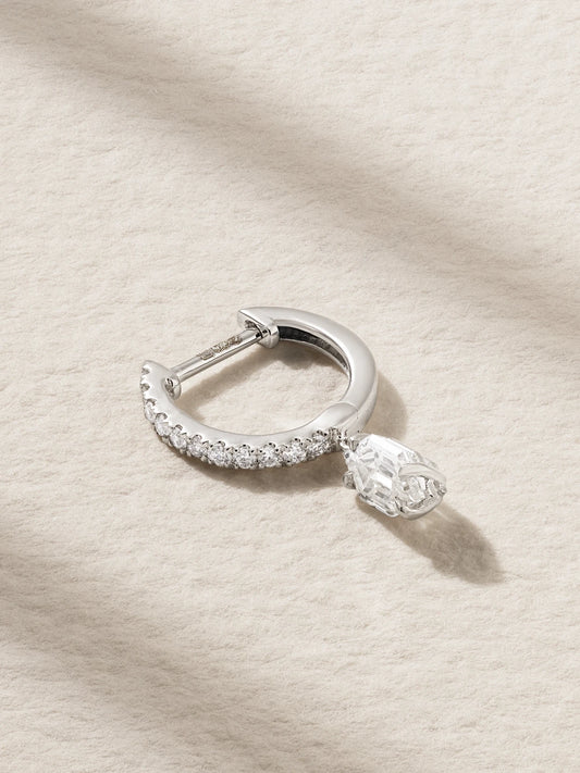 Huggies 18-karat White Gold Diamond Single Earring