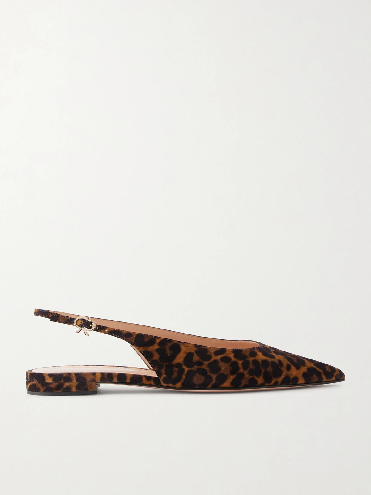 Robbie Animal-print Suede Slingback Flats
