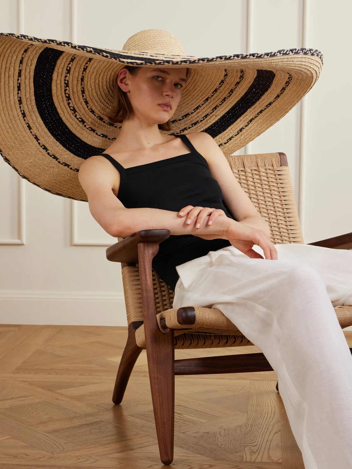 Image of Hats. Product name - Ora Straw Sunhat in Neutral colour by brand - Gigi Burris