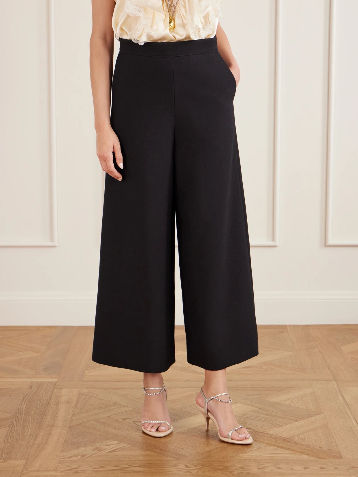 Wide-leg Wool Crepe Pants