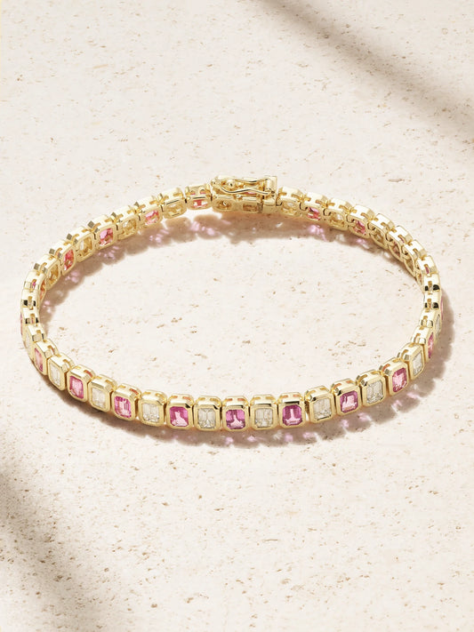 18-karat Gold, Sapphire And Diamond Tennis Bracelet