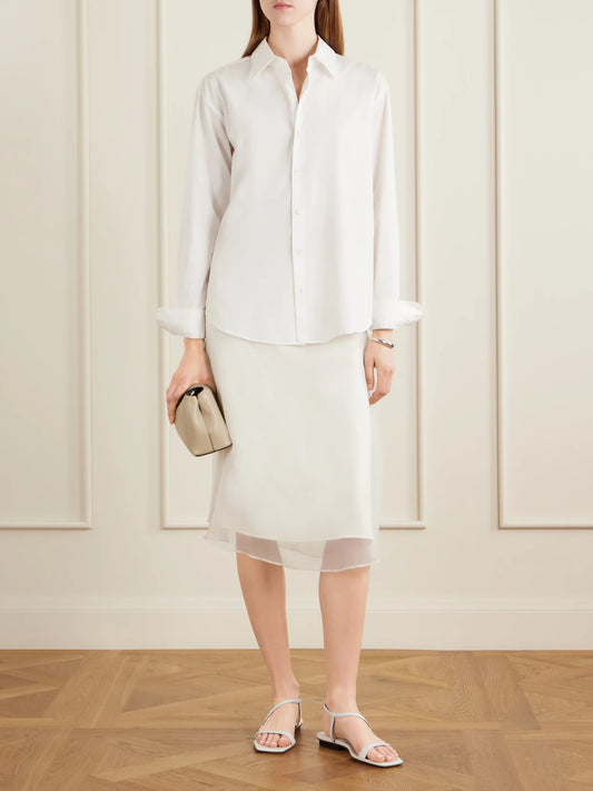 Image of Sandals. Product name - Delice Leather Flat Sandals in White colour by brand - Emme Parsons