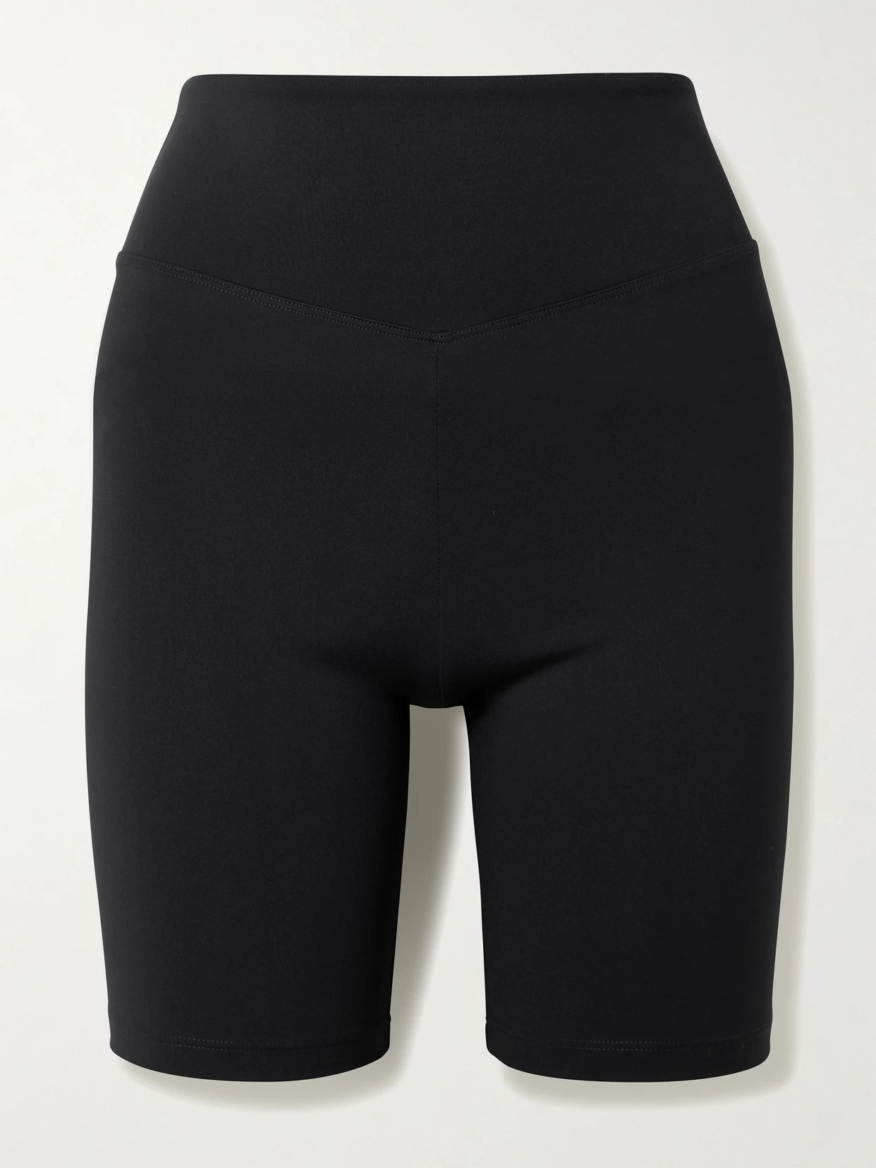 Image of a model wearing Shorts. Product name - Jeannie Stretch-jersey Shorts in Black colour by brand - Eres