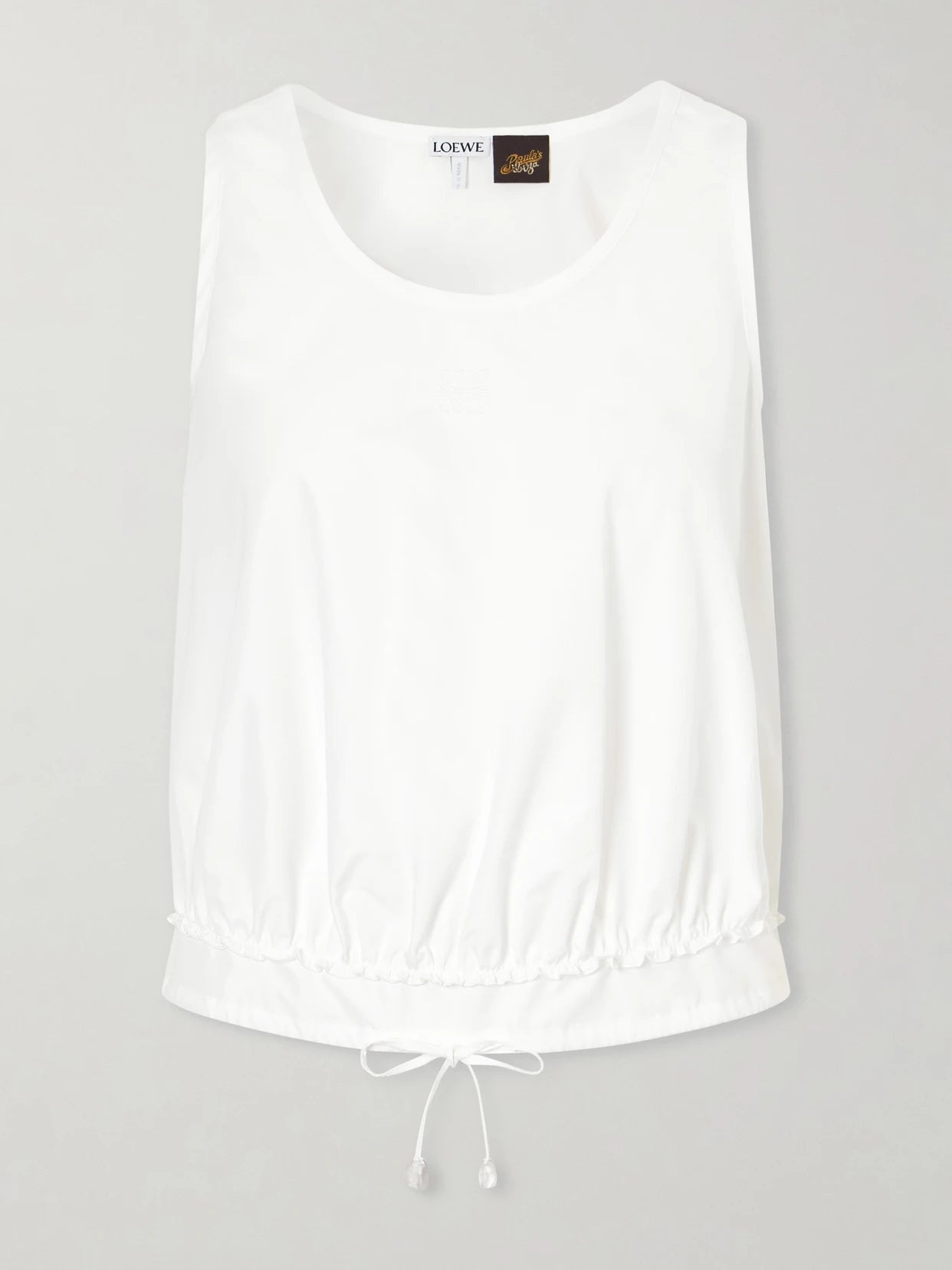 + Paula's Ibiza Anagram Appliquéd Cotton-popeline Top