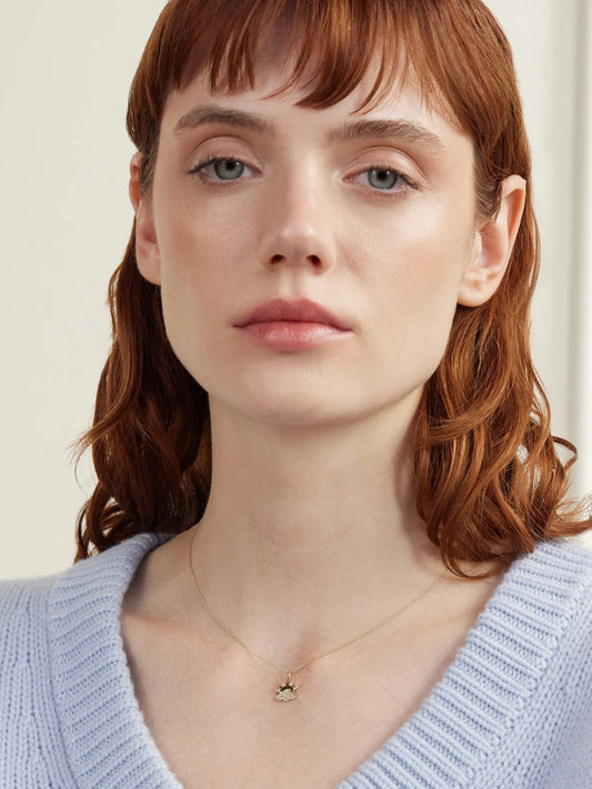 Image of Necklaces. Product name - Sun And Cloud 14-karat Gold Diamond Necklace in Multi colour by brand - Sydney Evan
