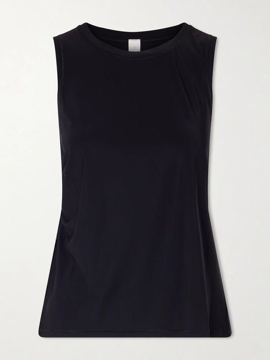 Image of a model wearing Tops. Product name - Nulu Tank in Black colour by brand - lululemon