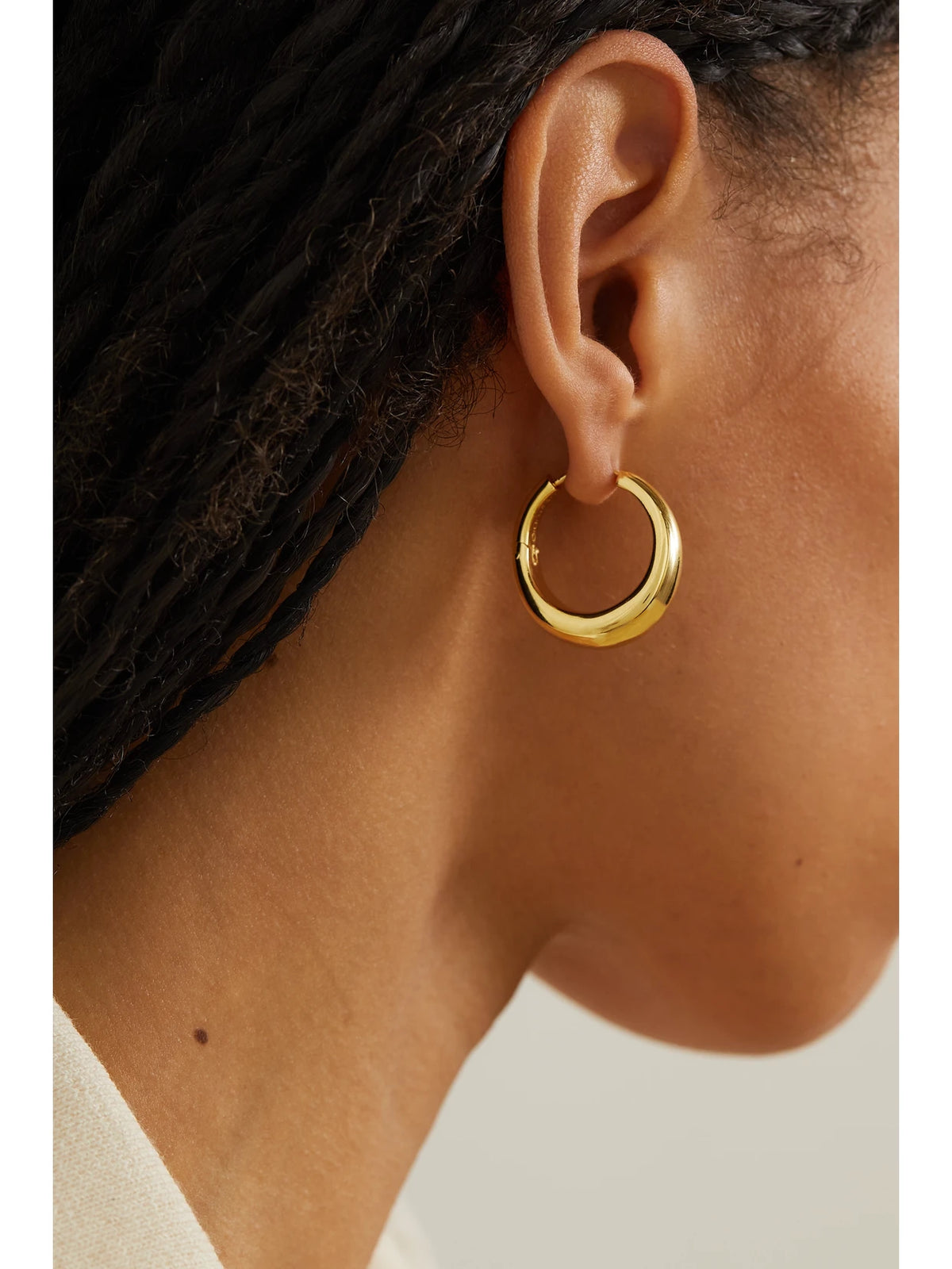 Image of Earrings. Product name - The Andrea Gold-plated Hoop Earrings in Multi colour by brand - LIÉ STUDIO
