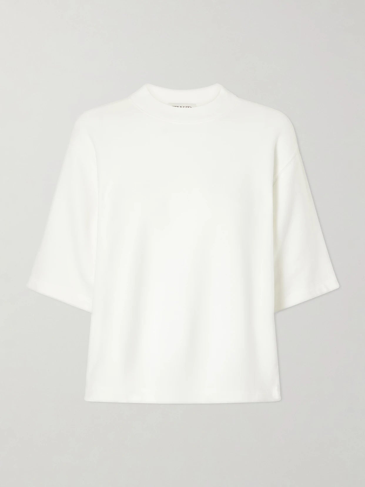 Mock-neck Cotton-jersey T-shirt