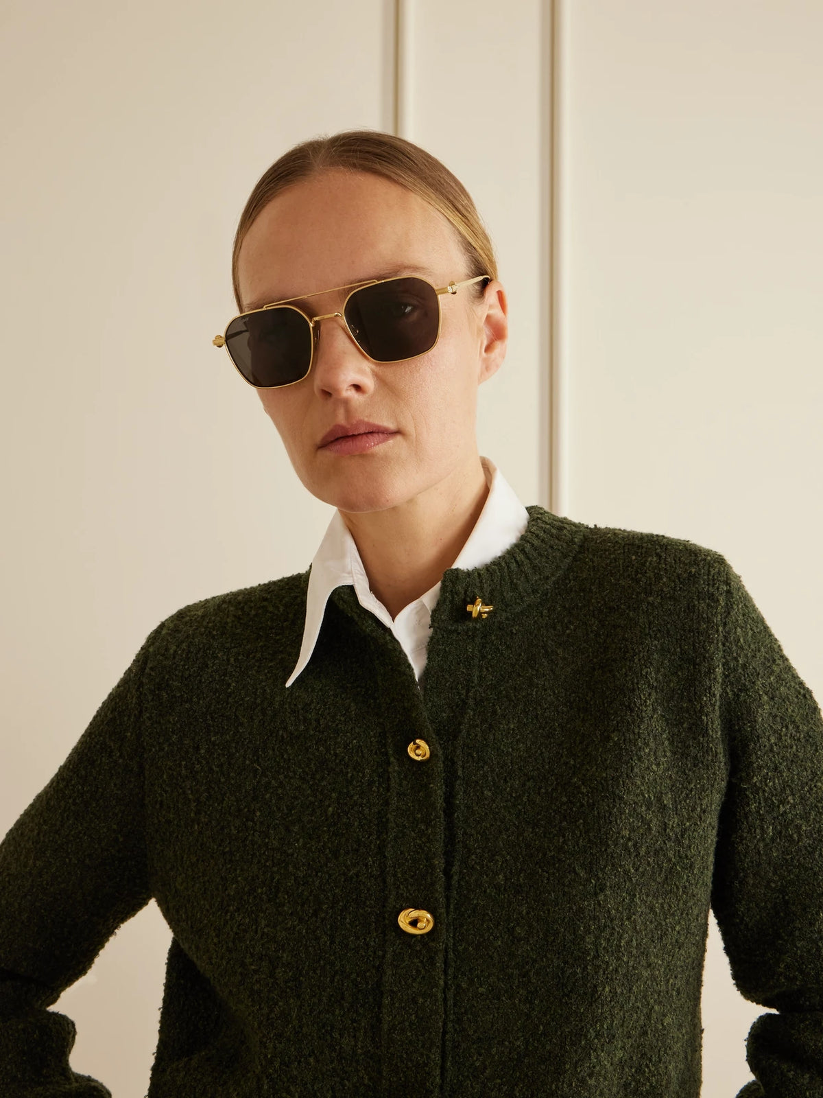 Image of Sunglasses. Product name - Pasha Gold-tone Aviator-style Sunglasses in Multi colour by brand - Cartier Eyewear