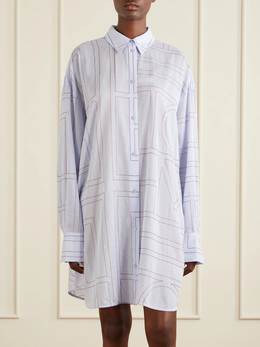 Embroidered Lyocell And Cotton-blend Shirt