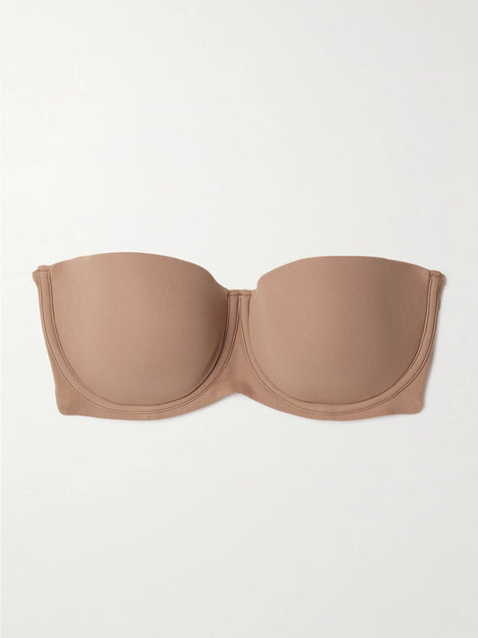 Image of Lingerie. Product name - Fits Everybody Strapless Bra - Sienna in Beige colour by brand - SKIMS