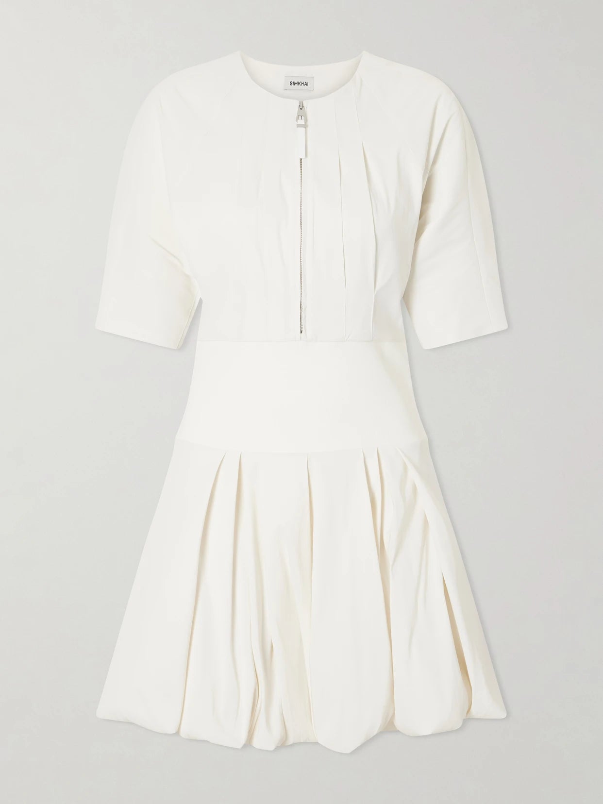 Risel Pleated Poplin Mini Dress