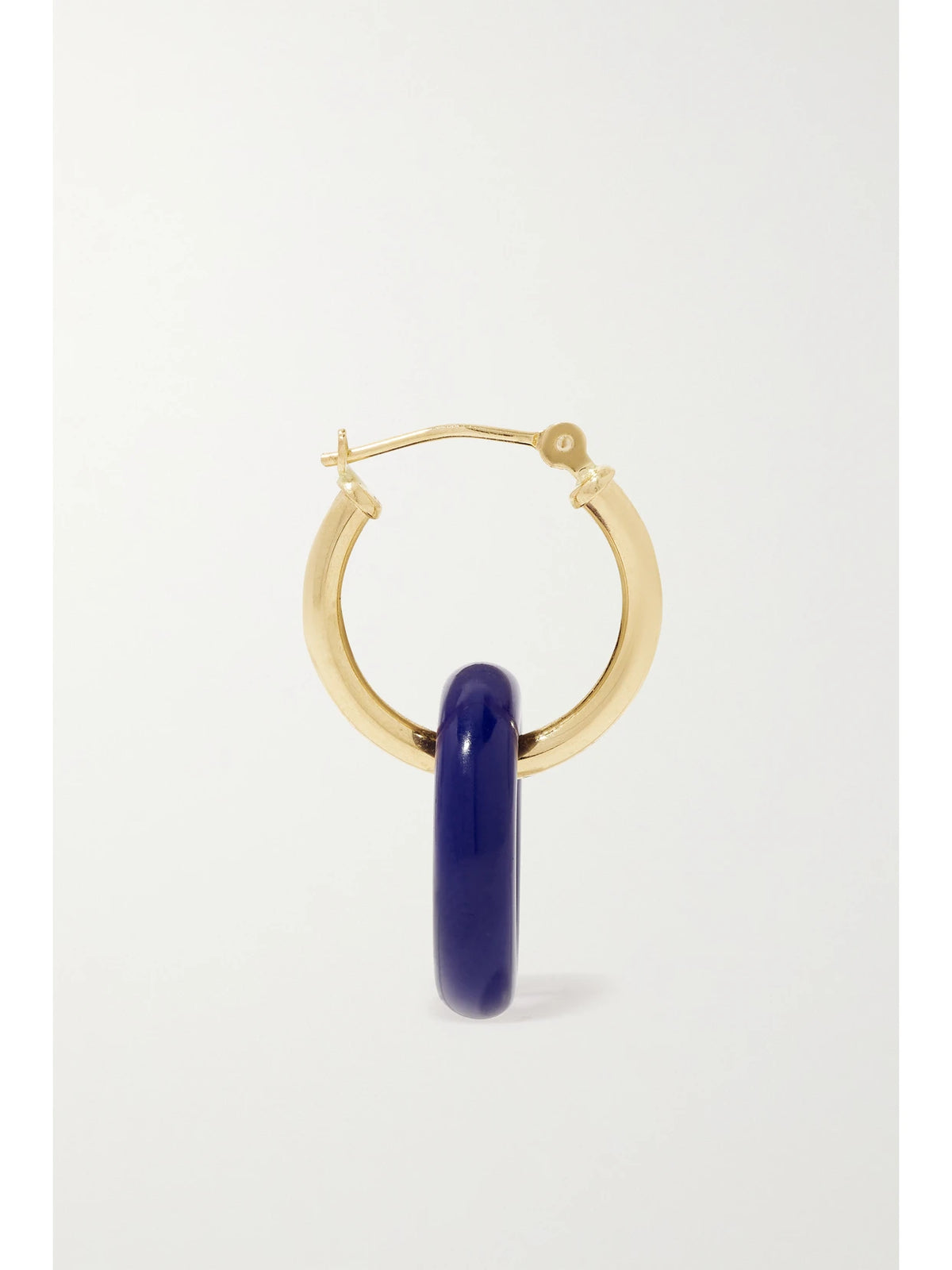 Donut 14-karat Gold Lapis Lazuli Hoop Earrings