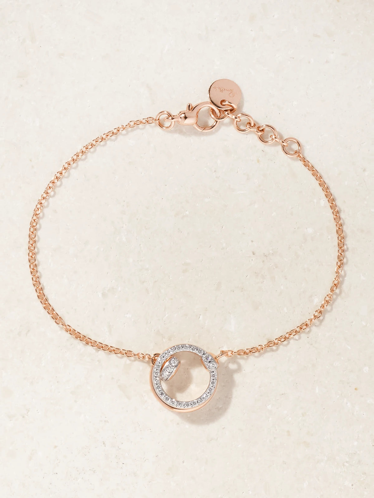 Together Rhodium-plated 18-karat Rose Gold Diamond Bracelet