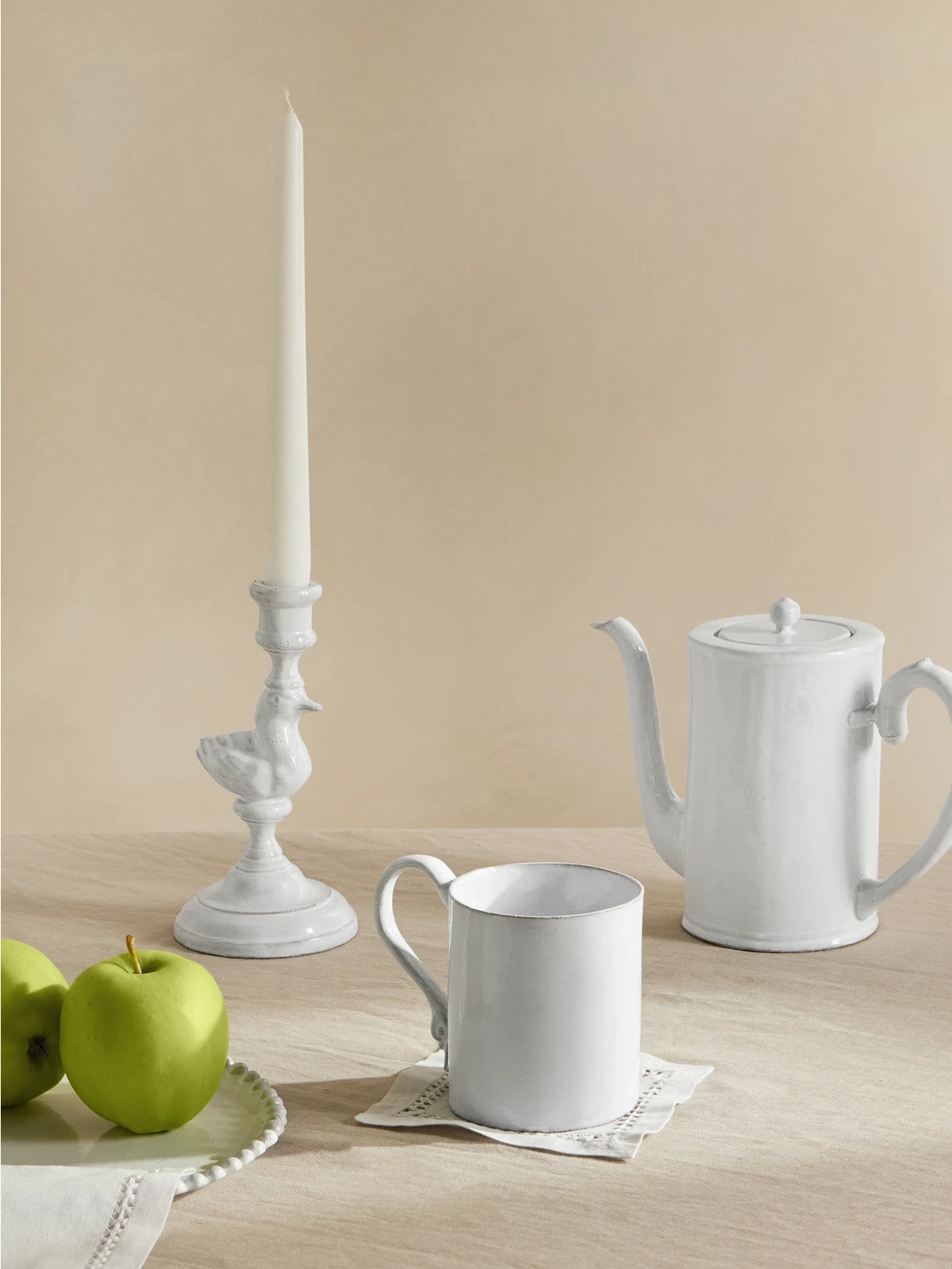 Image of Tableware. Product name - Cygne Ceramic Mug in White colour by brand - Astier De Villatte