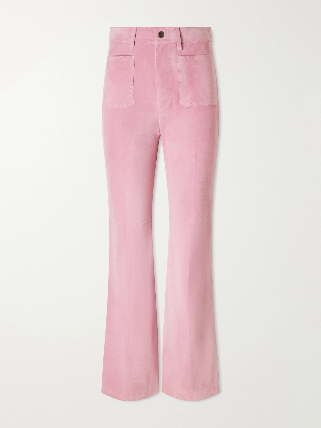 Suede Straight-leg Pants