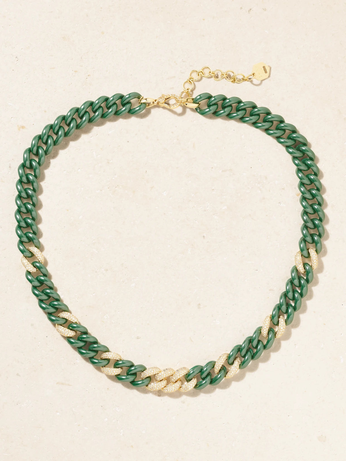 Essential Link 18-karat Gold, Ceramic And Diamond Necklace