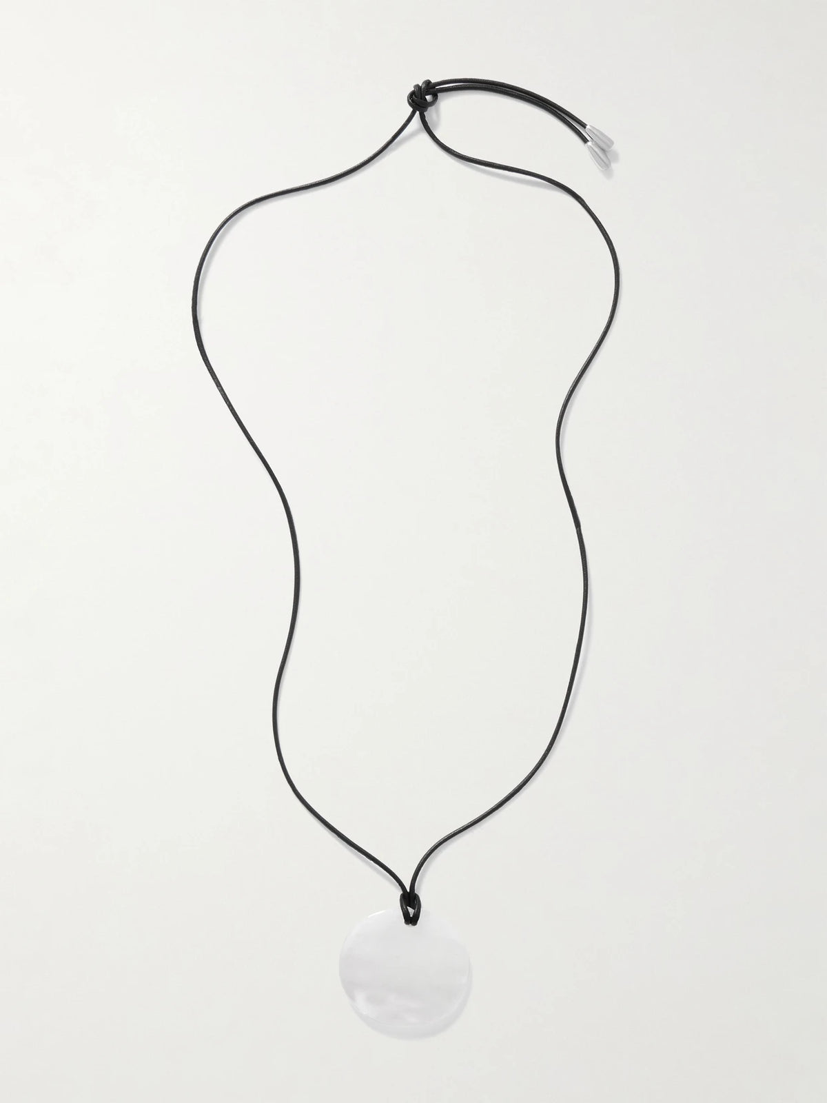 Medium Full Moon Cord, Quartz And Silver Necklace