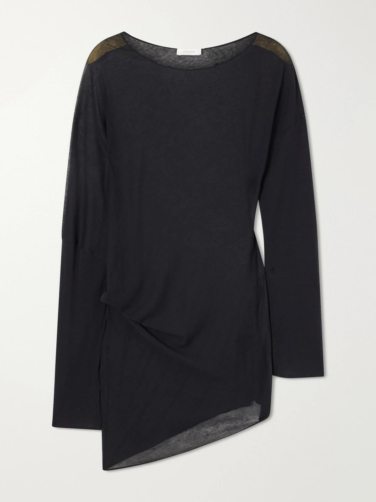 Ruohan Cobia Asymmetric Gathered Cotton-gauze Blouse