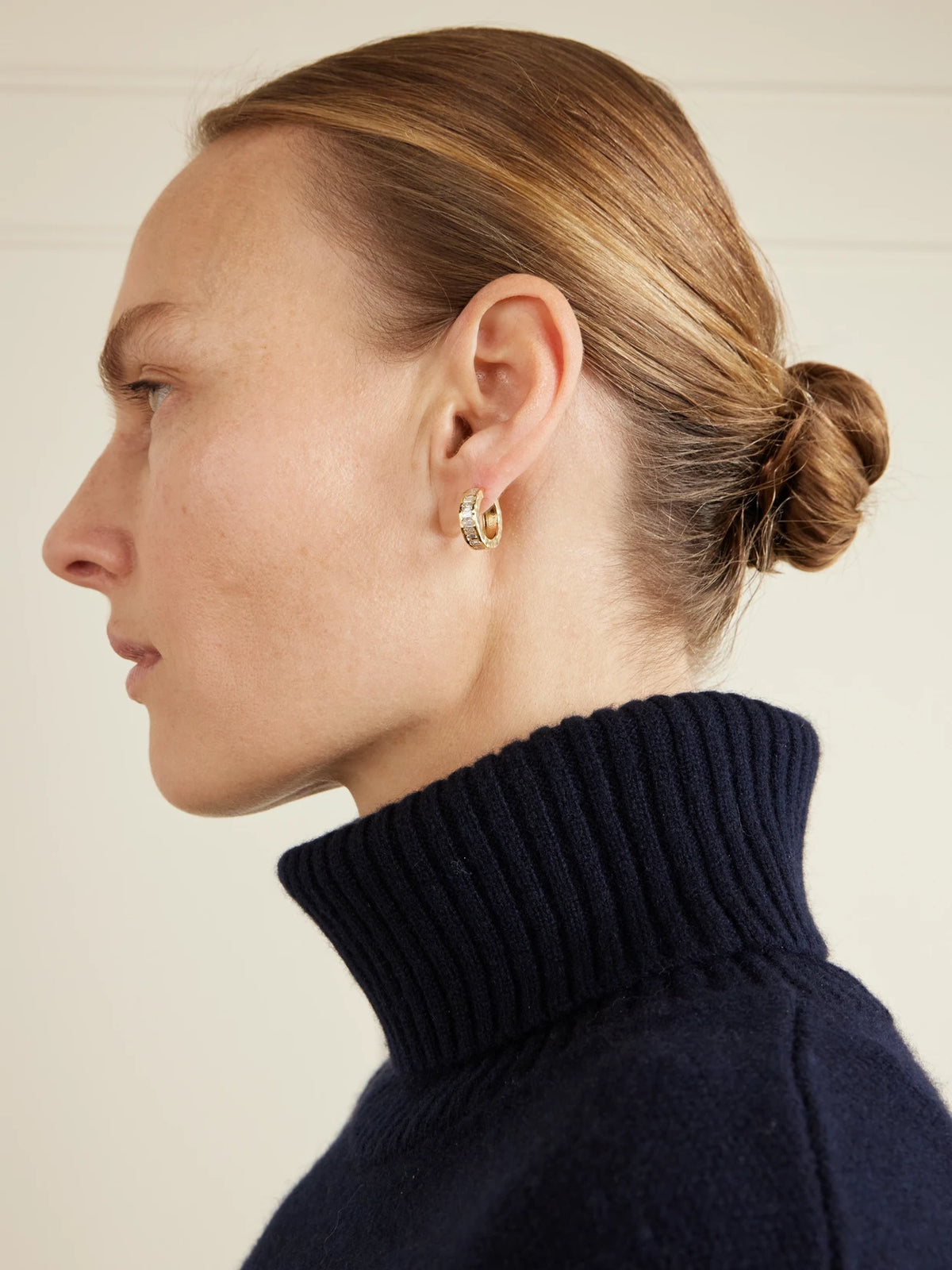 Image of Earrings. Product name - 18-karat Gold Diamond Hoop Earrings in Multi colour by brand - Octavia Elizabeth