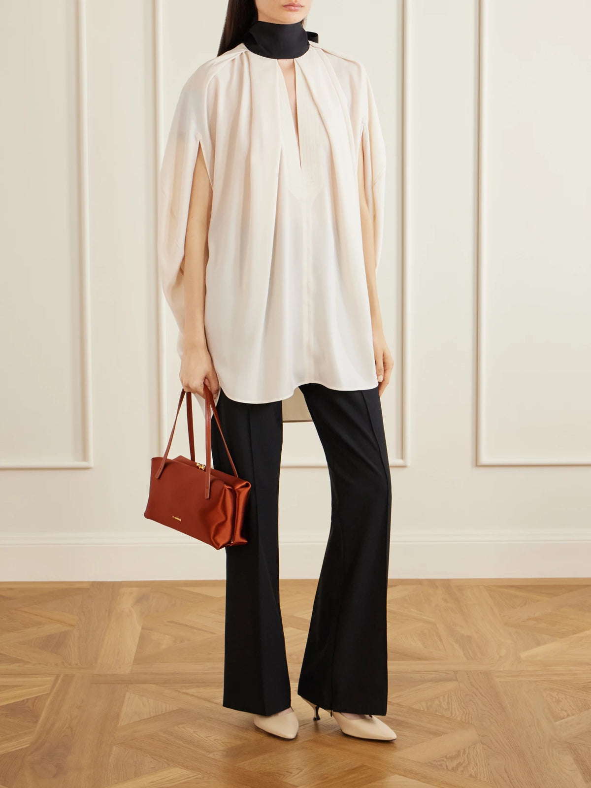 Image of Heels. Product name - Pump Du Jour 50 Leather Pumps in Stone colour by brand - Herbert Levine