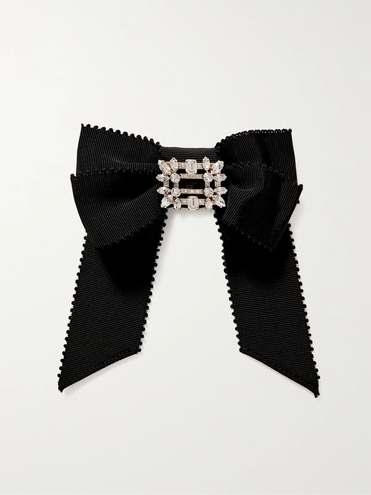 Roger Broche Vivier Crystal-embellished Grosgrain Hair Clip