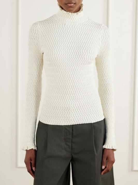 Proenza Schouler White Label Juniper Turtleneck Cable-knit Cotton-blend Sweater