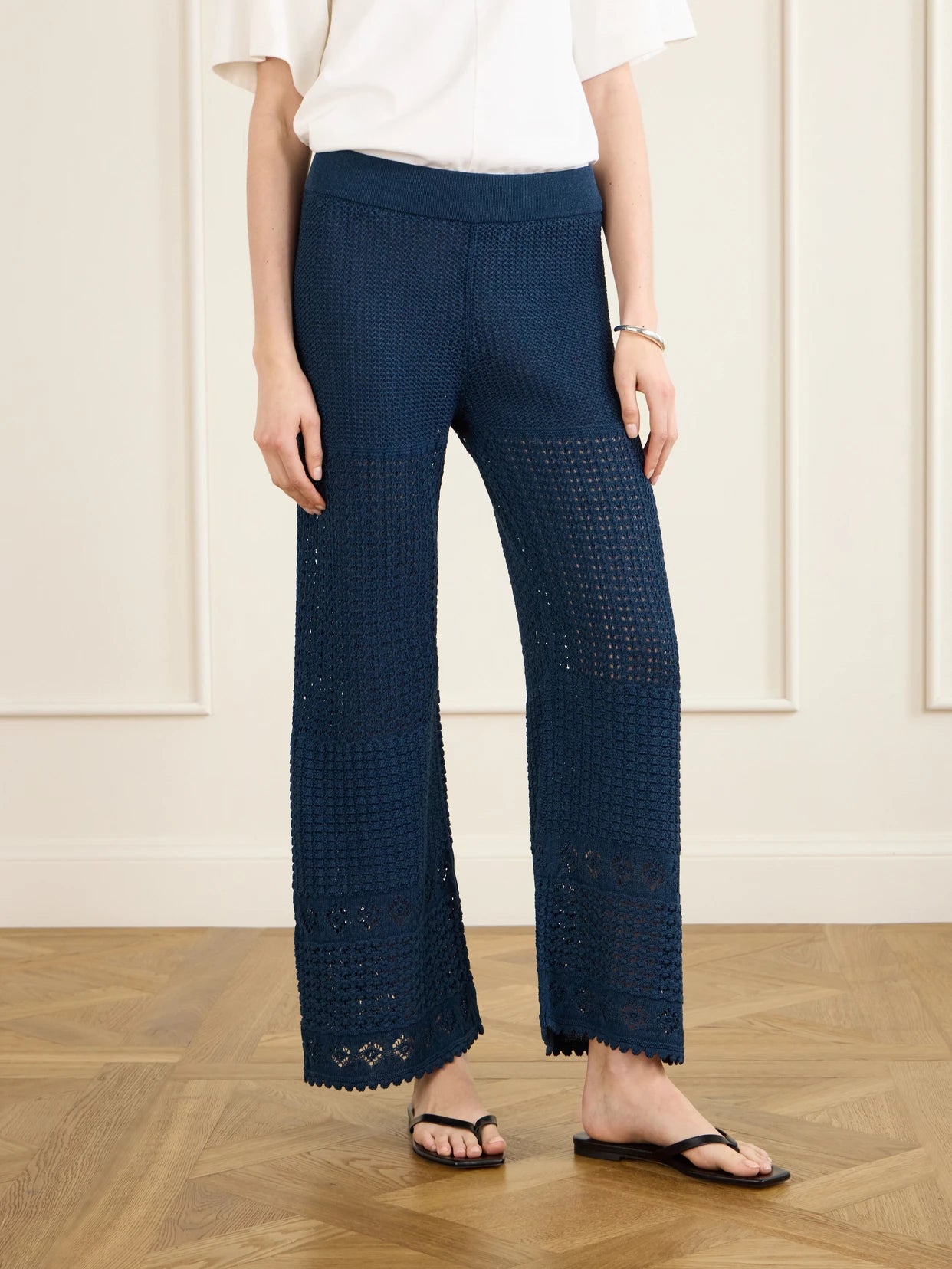 Emblème Crocheted Cotton-blend Straight-leg Pants
