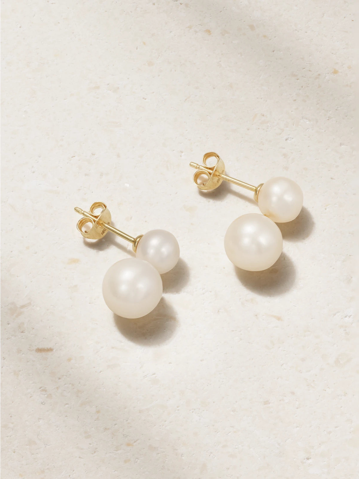 Duo 14-karat Gold Pearl Earrings
