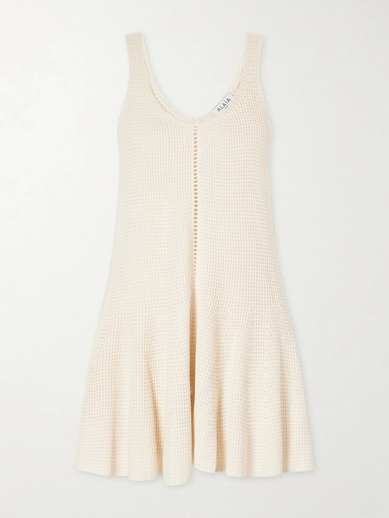 Image of Dresses. Product name - Godet Silk Mini Dress in White colour by brand - Alaïa