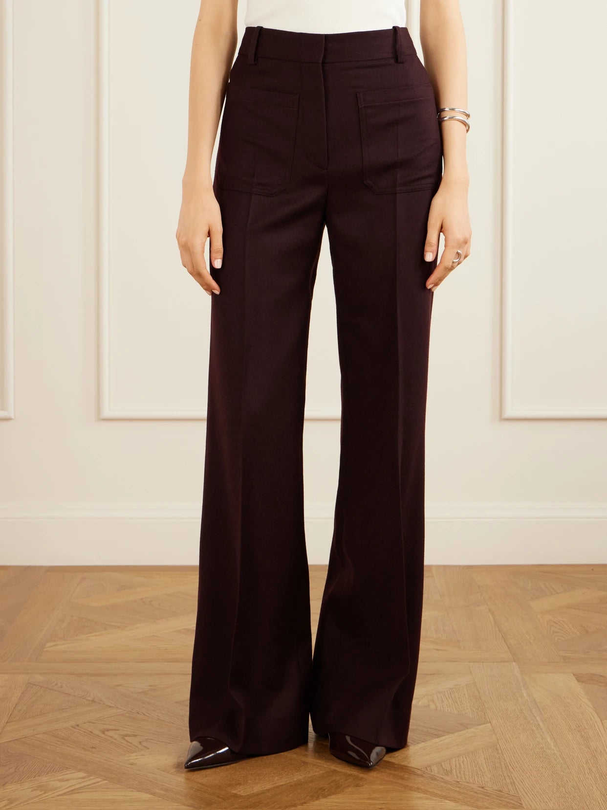 Alina Wool High-rise Straight-leg Pants