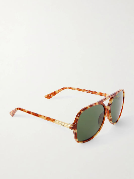 Judy Aviator-style Tortoiseshell Acetate And Gold-tone Sunglasses