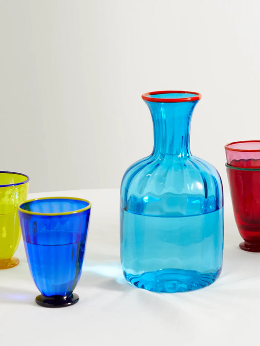 Image of Tableware. Product name - Murano Glass Carafe in Blue colour by brand - La DoubleJ